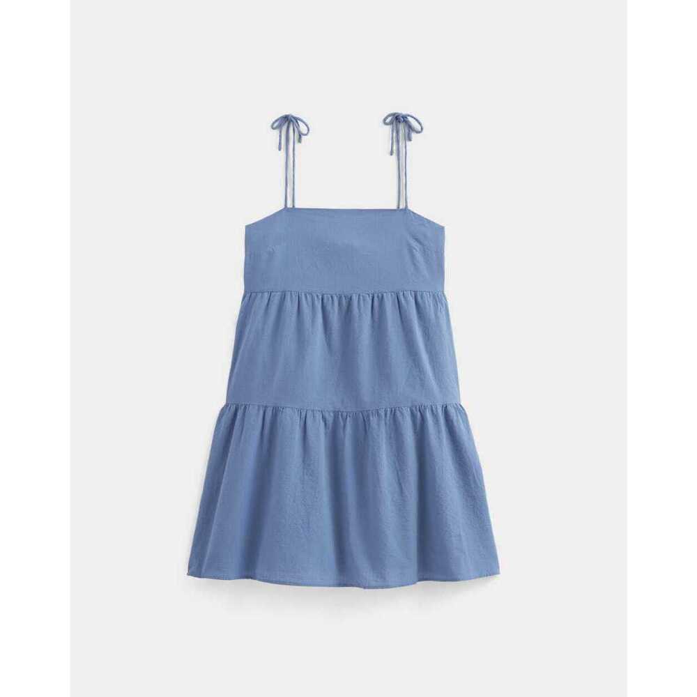 Everlane Women's Gauze Mini Tiered Dress in Soft Cobalt, Size Large
